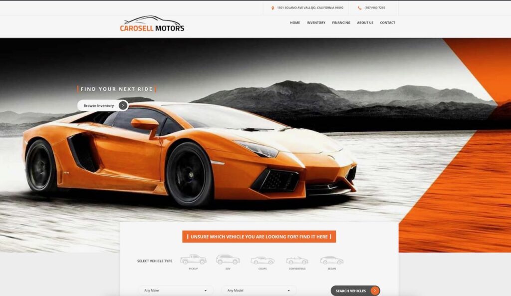 carosell motors is a good example of a user friendly car dealership website